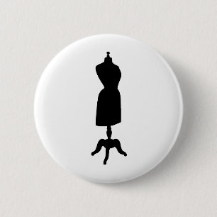 Victorian Dress Form Silhouette 2 Inch Round Button
