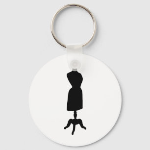 Victorian Dress Form Silhouette Keychain