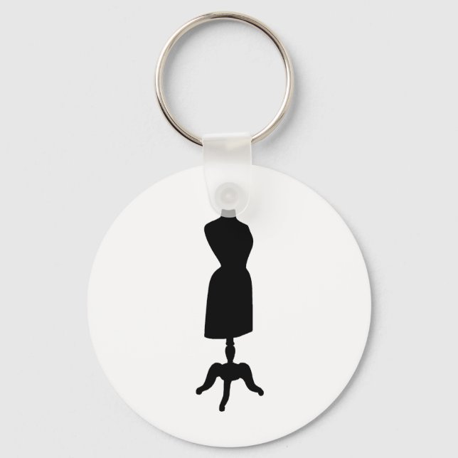 Victorian Dress Form Silhouette Keychain (Front)