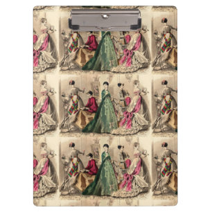 Victorian Dress With Pink Bow Clipboard