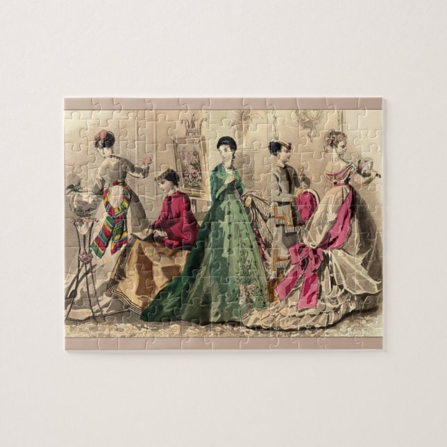 Victorian Dress With Pink Bow Jigsaw Puzzle (Horizontal)