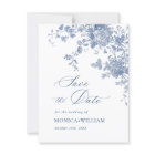Victorian Dusty Blue Floral Wedding Save the Date
