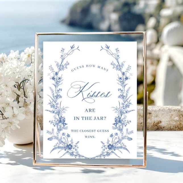 Victorian Dusty Blue French Garden Bridal Shower Poster (Creator Uploaded)