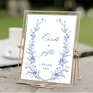 Victorian Dusty Blue French Garden Cards and Gifts Poster