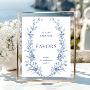 Victorian Dusty Blue French Garden Favours Sign