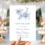 Victorian Dusty Blue French Garden Floral Wedding Save The Date<br><div class="desc">For further customization,  please click the "customize further" link and use our design tool to modify this template. 
 If you prefer Thicker papers / Matte Finish,  you may consider to choose the Matte Paper Type. 
 If you need help or matching items,  please contact me.</div>