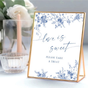 Victorian Dusty Blue French Garden Love is Sweet Poster