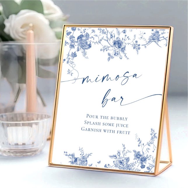 Victorian Dusty Blue French Garden Mimosa Bar Sign (Creator Uploaded)