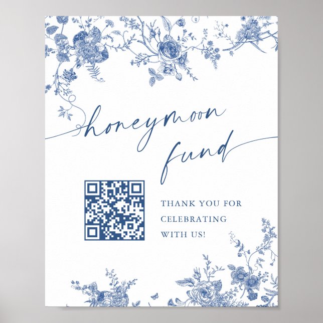 Victorian Dusty Blue French Garden Wedding Sign (Front)