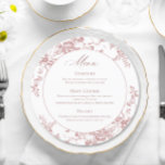 Victorian Dusty Pink French Garden Wedding Dinner Menu<br><div class="desc">For further customization,  please click the "customize further" link and use our design tool to modify this template.</div>