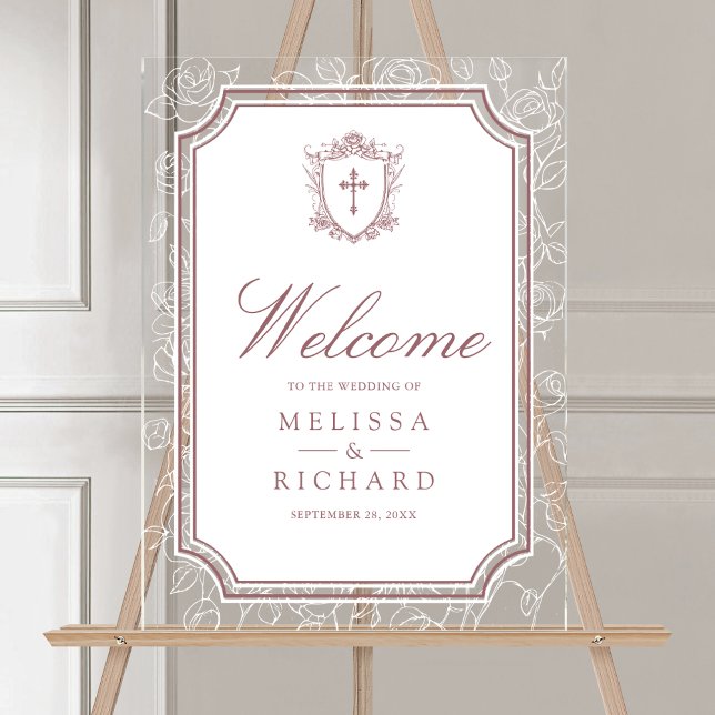Victorian Dusty Rose Catholic Wedding Welcome (Créateur téléchargé)
