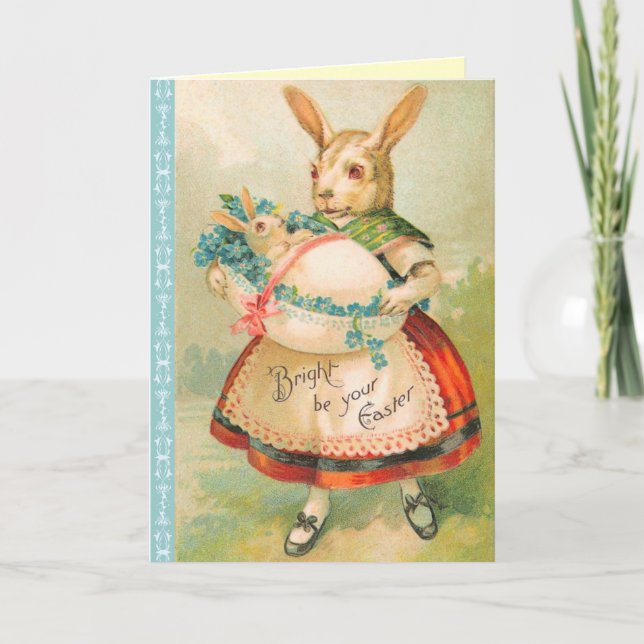 Victorian Easter Bunny Card (Front)