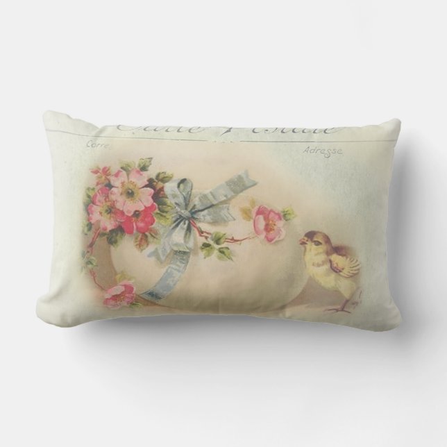 Victorian Easter chic and egg Lumbar Pillow (Front)