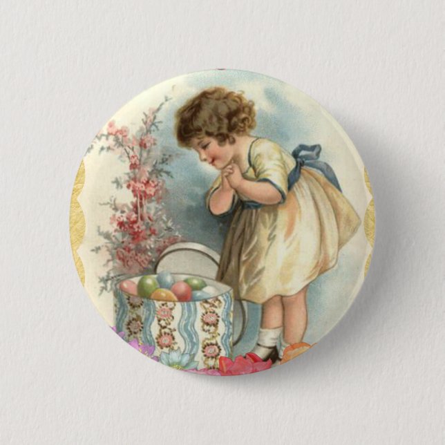 victorian easter eggs 2 inch round button (Front)