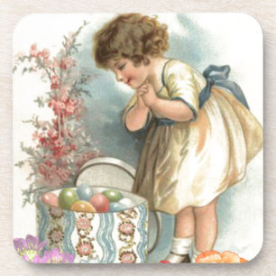 victorian easter eggs coaster
