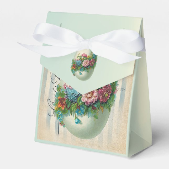 Victorian Easter Flower Egg Easter Parties Favor Box (Front Side)
