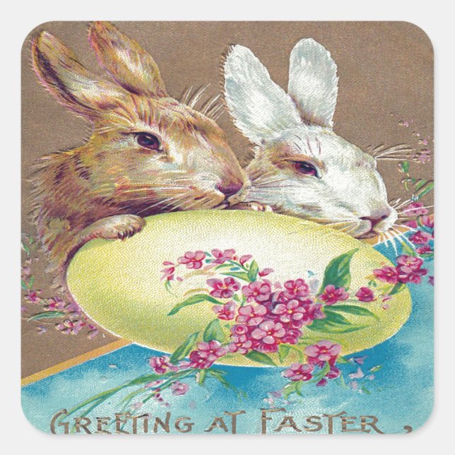 Victorian Easter Square Sticker (Front)