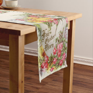 Victorian Easter Table Runner   Chicks and Roses