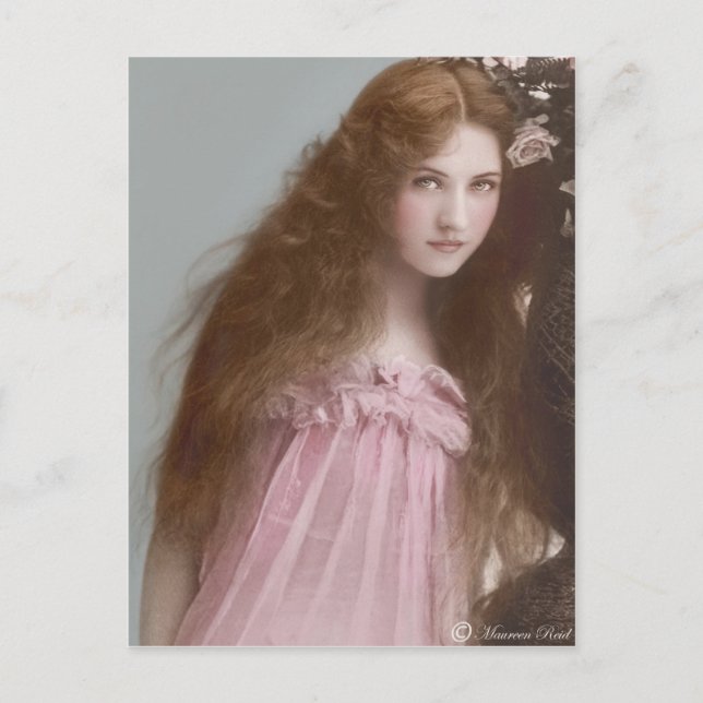 Victorian Edwardian Sepia Hand Tinted Postcard 1 (Front)