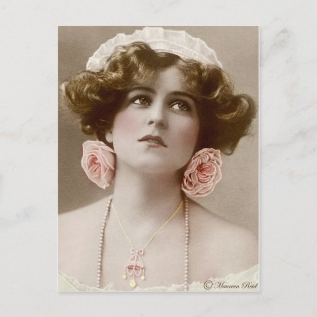 victorian Edwardian Sepia Hand Tinted Postcard 10 (Front)