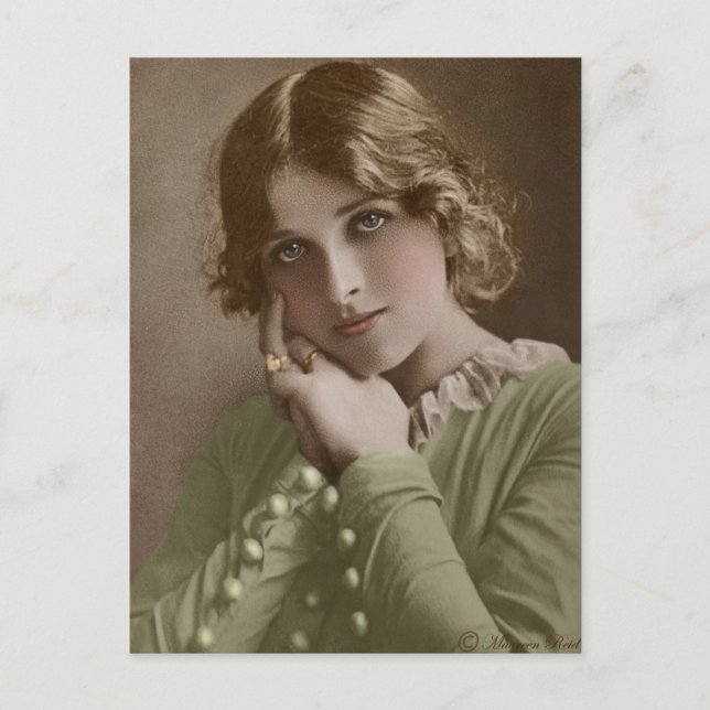 Victorian Edwardian Sepia Hand Tinted Postcard 6 (Front)