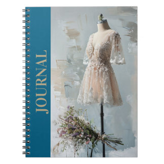 Victorian Elegance Little Black Dress LBD Beige Notebook