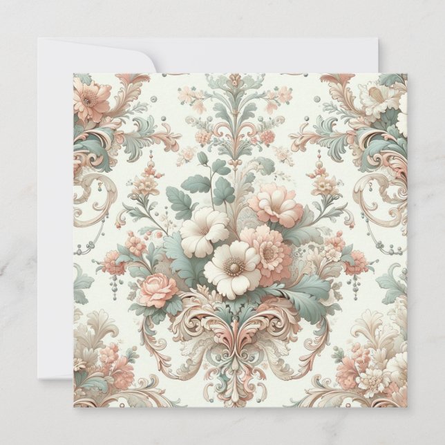 Victorian Elegance: Soft Pastel Patterns Invitation (Front)