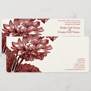 Victorian Elegant Burgundy Red Cabbage Rose Invitation