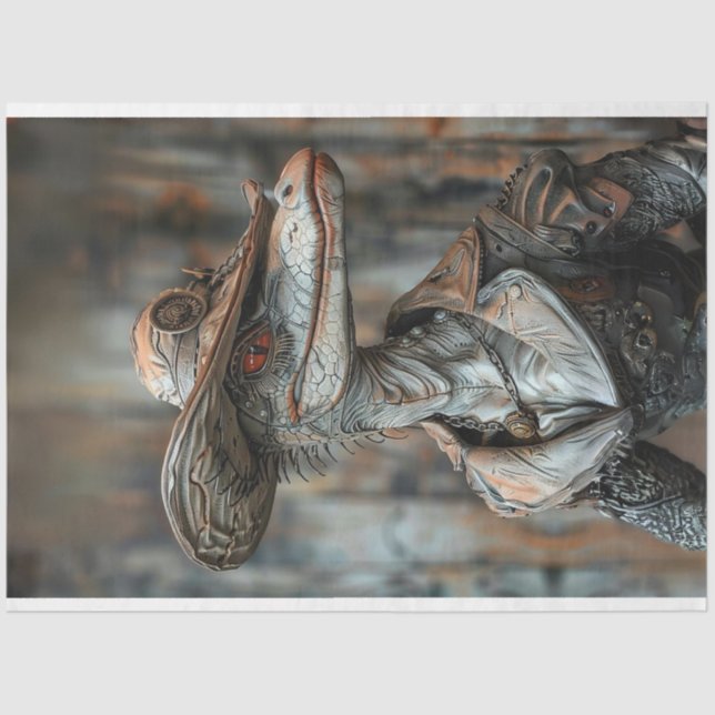 Victorian Elegantly Dressed Alligator Decoupage Tissue Paper (Front)