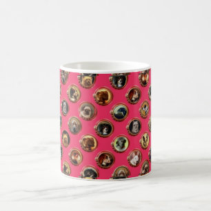 VICTORIAN ENAMELS /MINIATURE DOG PORTRAITS,Pink Coffee Mug