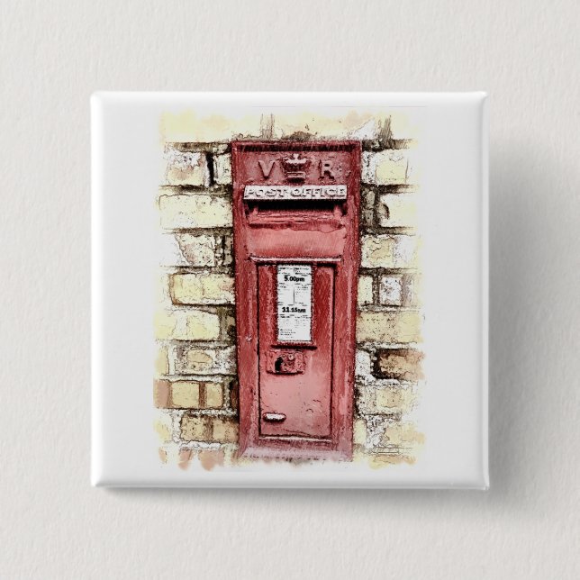 VICTORIAN ENGLAND 2 INCH SQUARE BUTTON (Front)