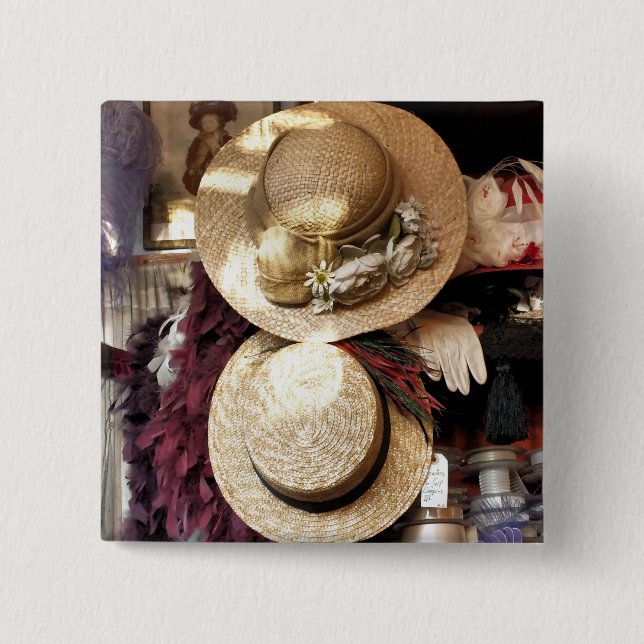 VICTORIAN ENGLAND 2 INCH SQUARE BUTTON (Front)