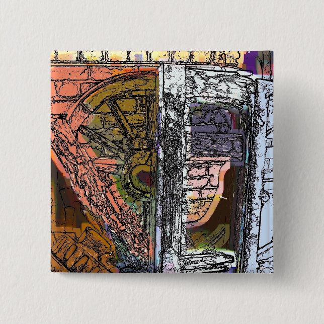 VICTORIAN ENGLAND 2 INCH SQUARE BUTTON (Front)