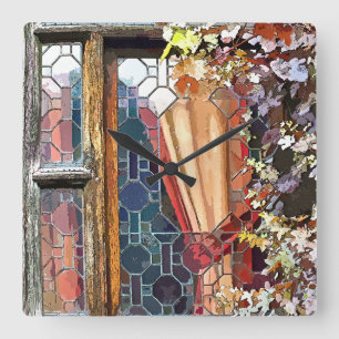 VICTORIAN ENGLAND SQUARE WALL CLOCK