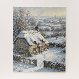 Victorian English Cottage Christmas Morning Jigsaw Puzzle