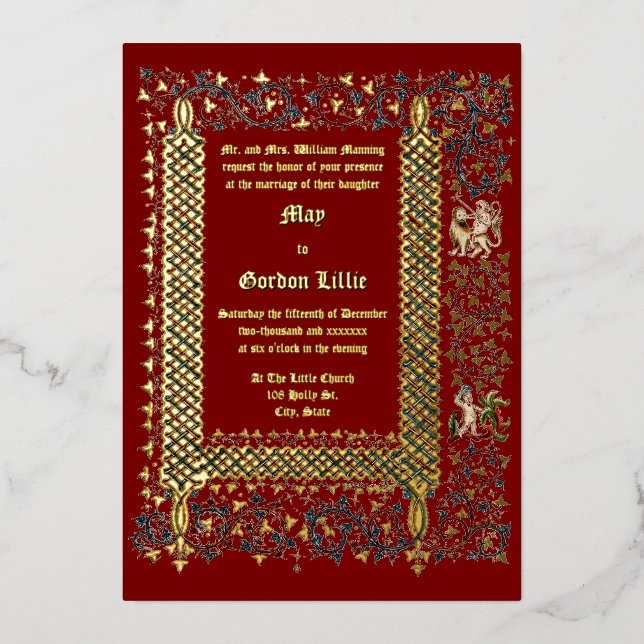 Victorian Era 1843 Medieval Style Wedding (Front)