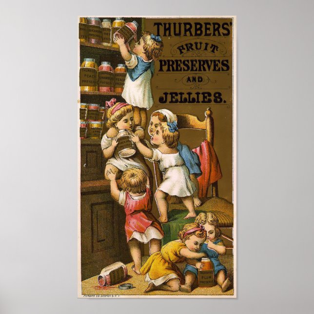 Victorian Era 1850 Fruit Preserves Ad Poster (Front)