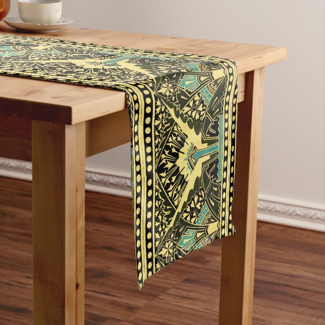 Victorian Era 1870 Art Nouveau Frieze Pattern Short Table Runner (In Situ)