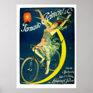 Victorian Era 1894 Art Nouveau French Bicycle Ad Poster