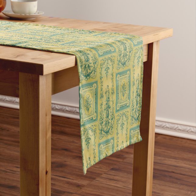 Victorian Era 1895 Rococo Revival Style Pattern Short Table Runner (In Situ)