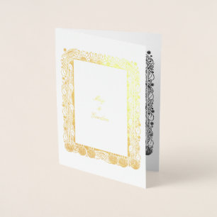 Victorian Era Art Nouveau Floral Foil Card