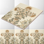 Victorian Era Art Nouveau Sunflower Frieze Pattern Tile<br><div class="desc">This is a digitally enhanced print of an antique Victorian era 1897 art nouveau or arts and crafts style floral sunflowers frieze pattern. You can customize the background colour.</div>