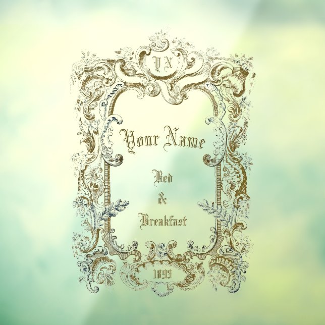 Victorian Era Border Bed & Breakfast Template Window Cling (Sheet 3)