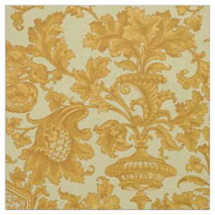 Victorian Era Cornucopia & Urn Flowers Pattern Fabric