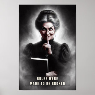 Victorian Era Creepy Headmistress Portrait Wall Poster