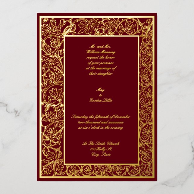 Victorian Era Doves On Floral Vine Border (Front)