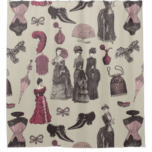 victorian era fashion women toile beige