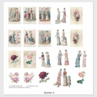 Victorian Era Fashions 1 Custom-Cut Vinyl Sticker