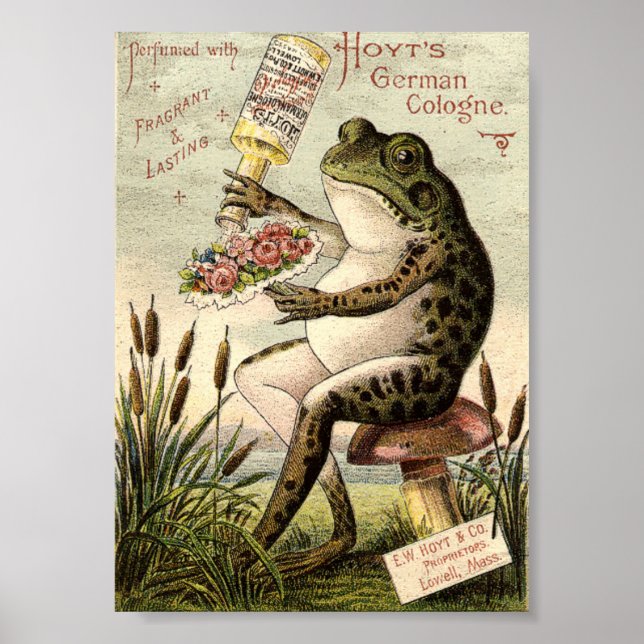 Victorian Era Frog on Toadstool Ad Poster (Front)