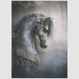 Victorian Era Gothic Carousel Horse for Decoupage Tissue Paper